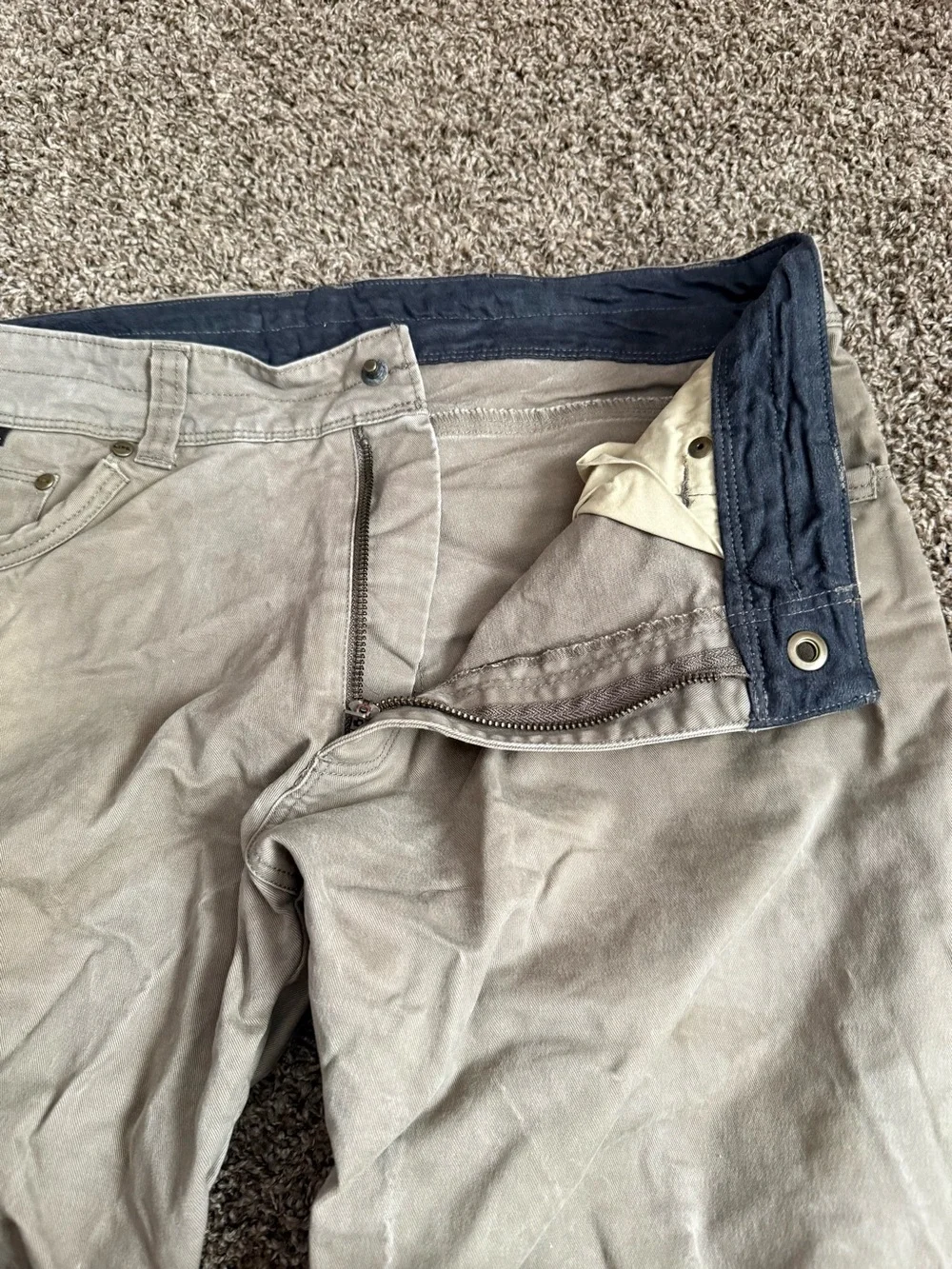 Kuhl Rydr Vintage Patina Dye Pants Tan Men’s 34x30 Outdoor Hiking Canvas Heavy